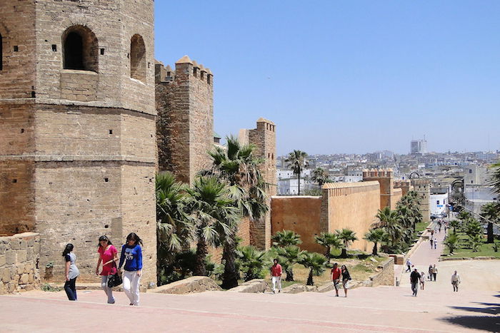 File:Pedestrians and Kasbah Walls - Rabat - Morocco.jpg